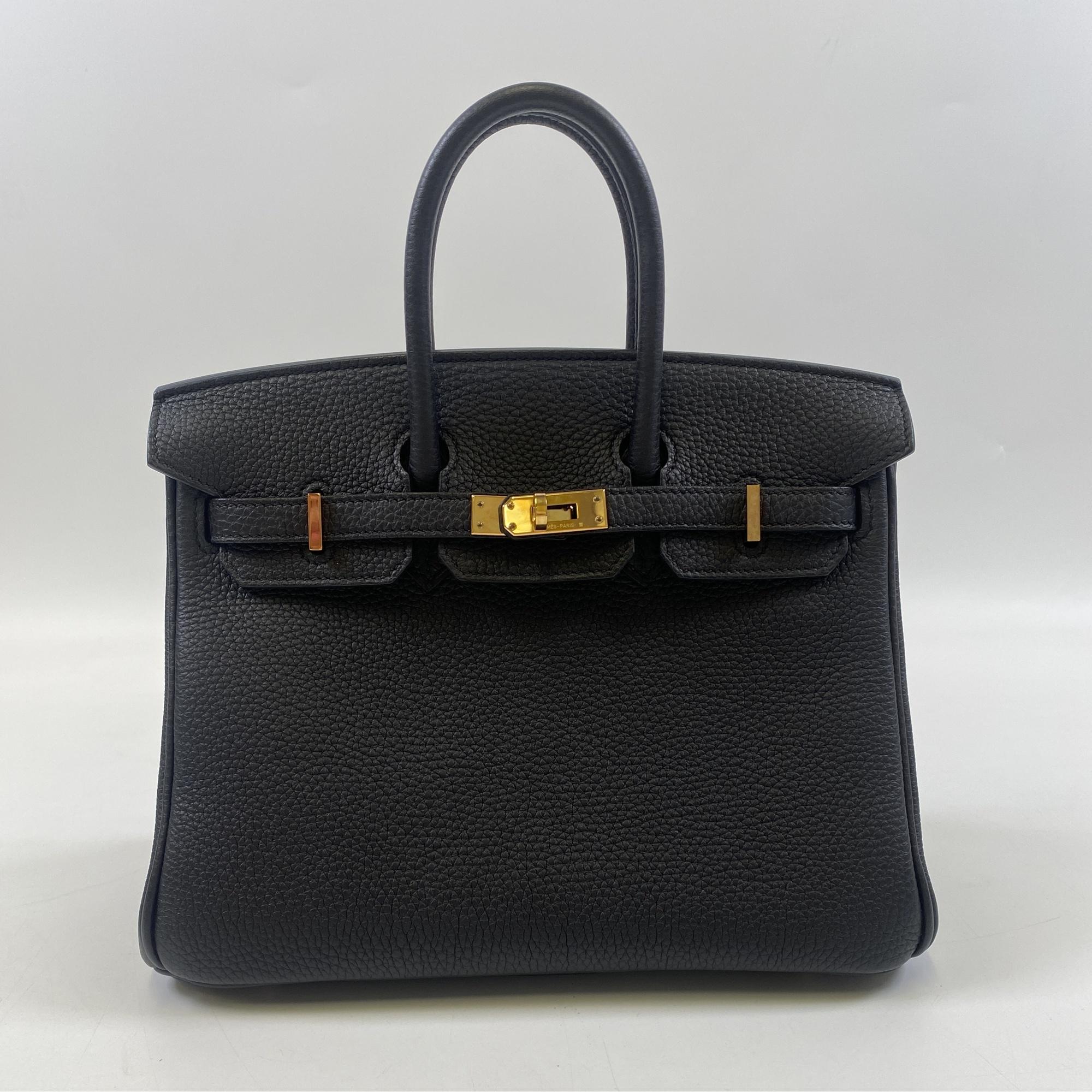 エルメス バーキン25 黒 トゴ GD金具B刻印 Aランク