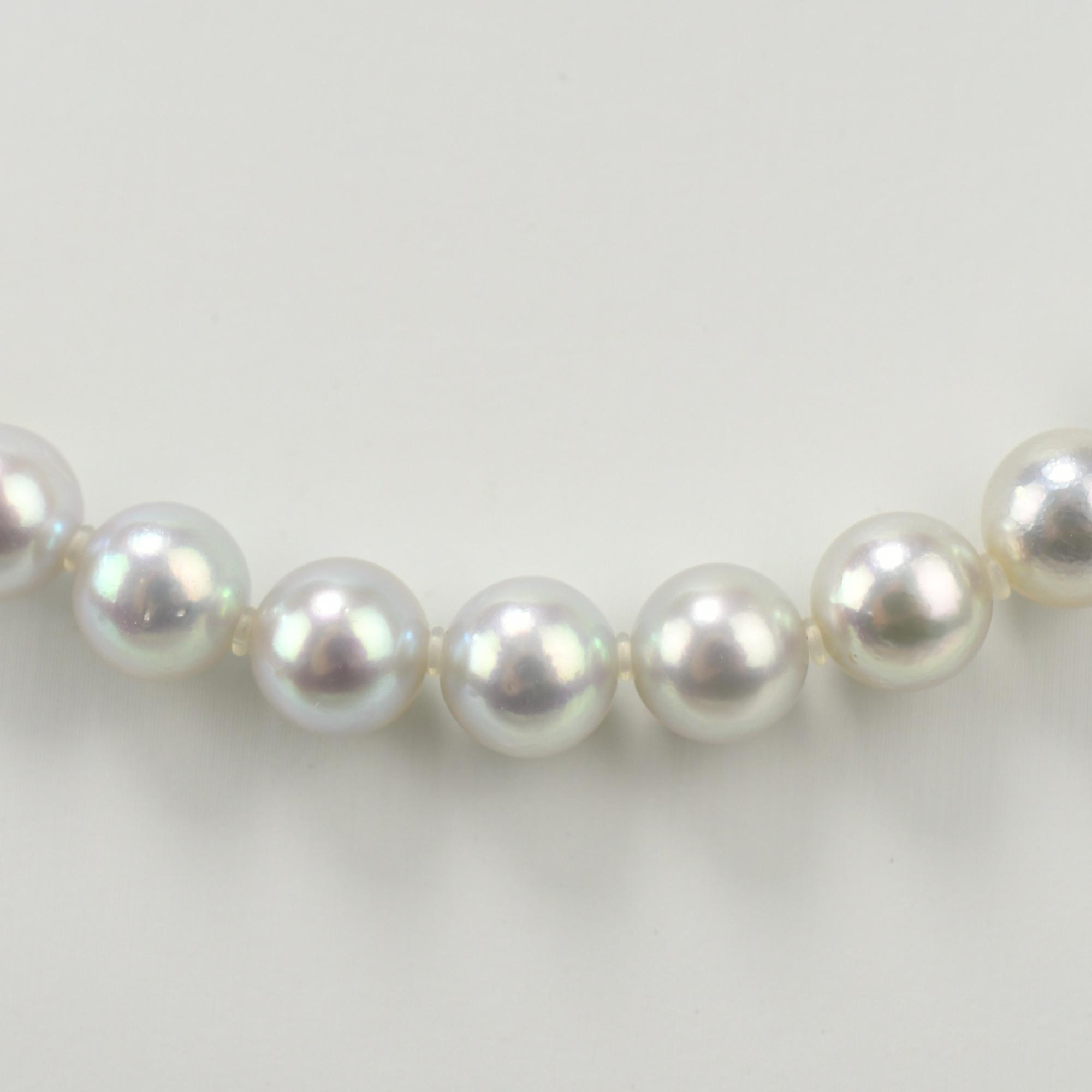 タサキ アコヤパールセット ネックレス:SILVER 7.1~7.2mm イヤリング:WGK14 7.4mm Bランク