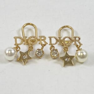 ディオール ロゴ イヤリング スター×パール GP