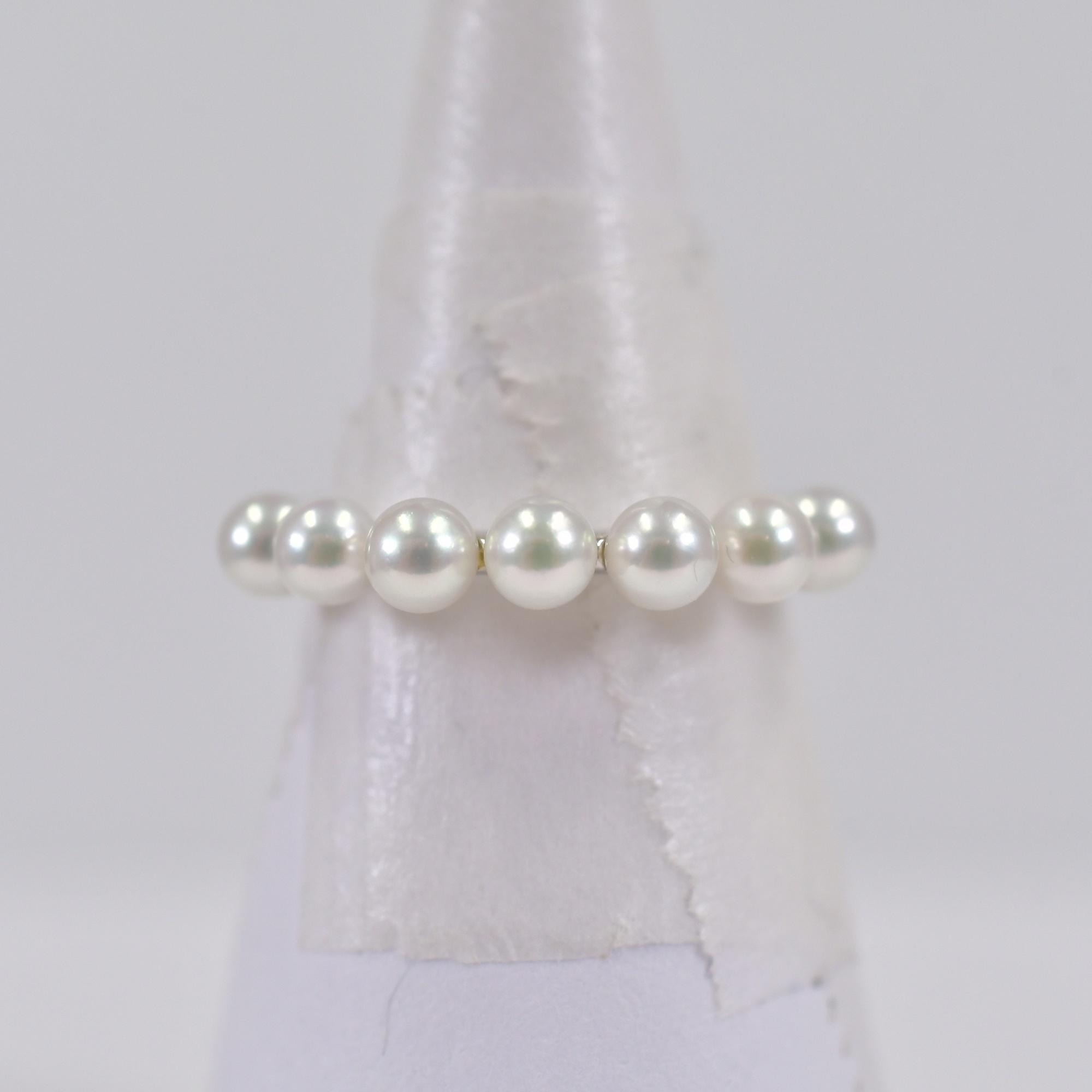 ミキモト パールリング K18WG 3.8mm〜4mm Bランク