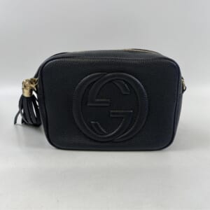 グッチ ソーホー フリンジ ショルダーバッグ ブラック レザー GD金具 308364