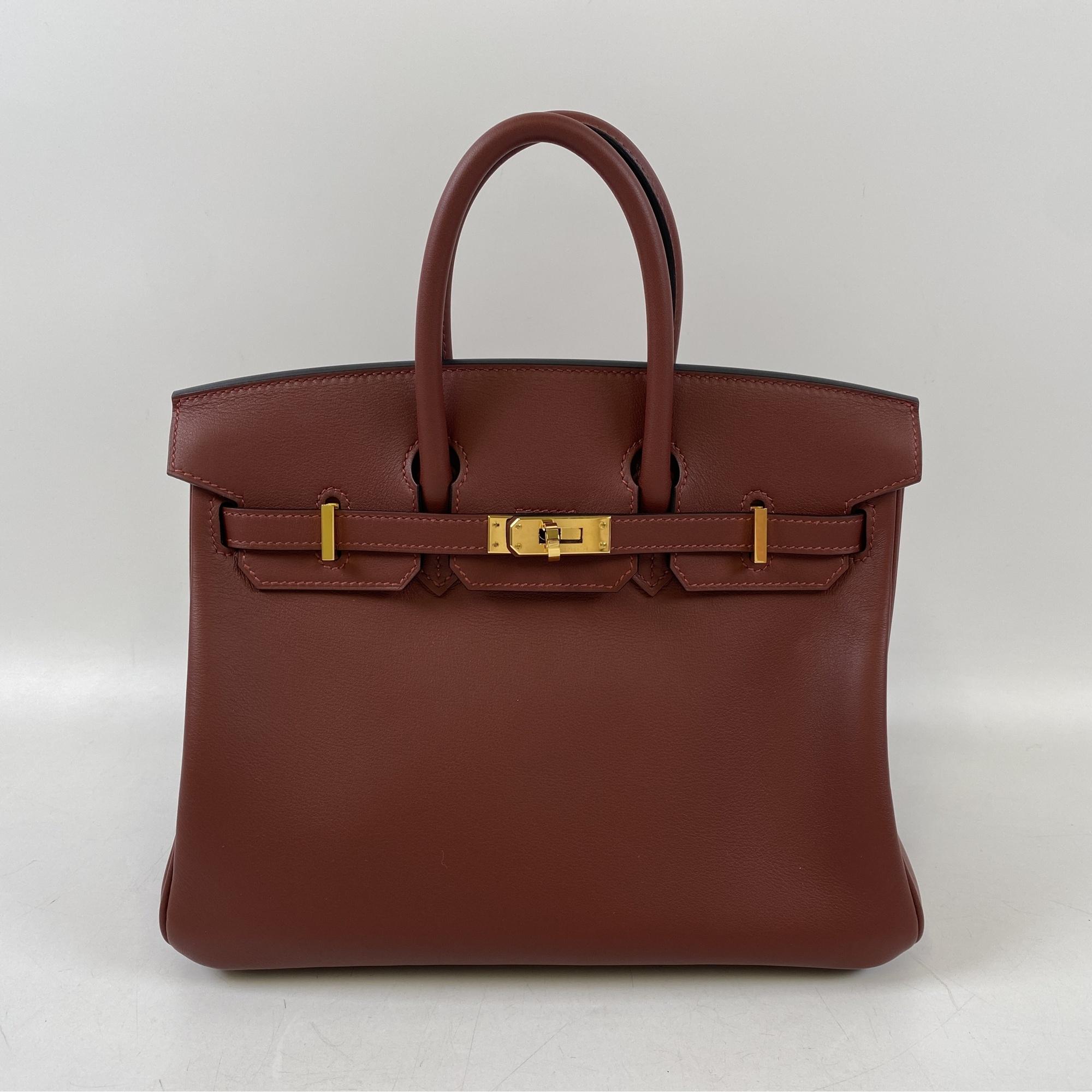 エルメス バーキン25 赤系 スイフト GD金具 B刻印 Aランク