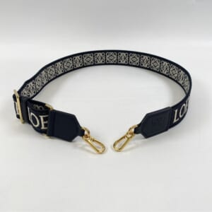 ロエベ ストラップ 黒 キャンバス