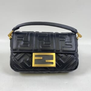 フェンディ バゲット ミニ チェーンショルダーバッグ ブラック レザー 8BS017