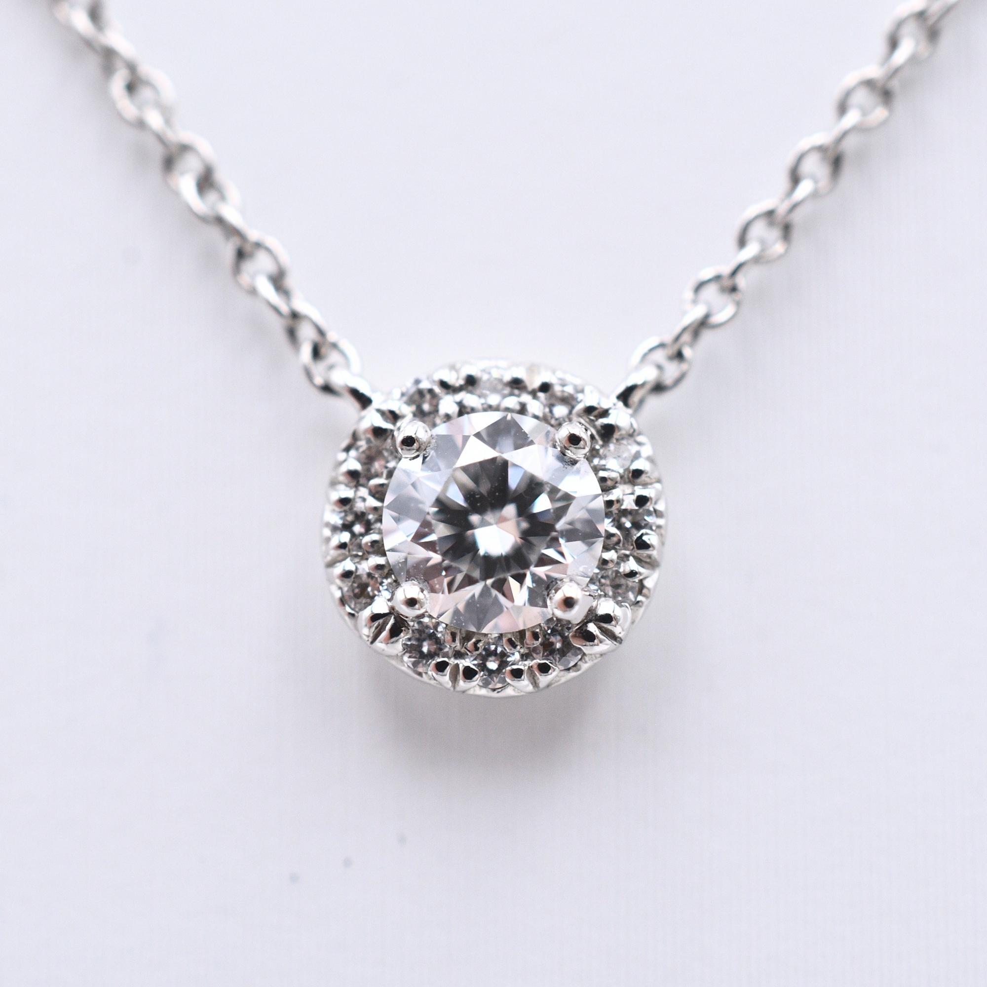 ティファニー ソレスト ダイヤネックレス Pt950 0.27ct F/VS1/EX/Non Aランク