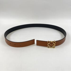 ロエベ アナグラム ベルト ブラウン レザー