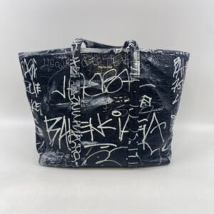 バレンシアガ バルベス ミディアム ハンドバッグ 黒×白 レザー 671409