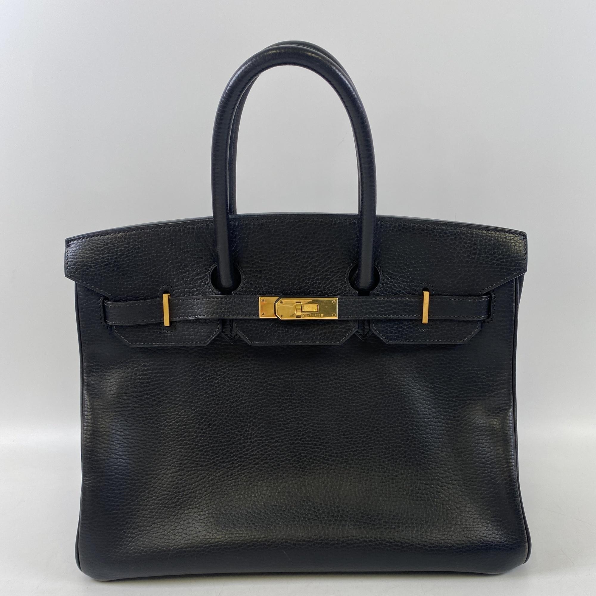 エルメス バーキン35 ノアール アルデンヌ GD金具 □G刻印 Bランク