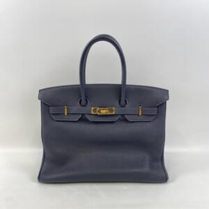 エルメス バーキン 35 ネイビー系 トゴ GD金具 □O刻印