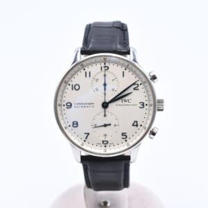 IWC ポルトギーゼ クロノグラフ シルバー文字盤 SS×革/AT IW371417