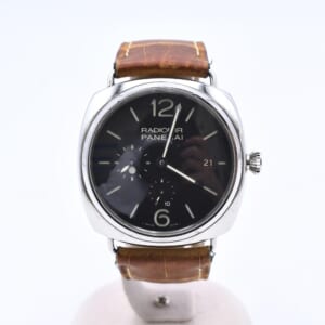 パネライ ラジオミール 10Days GMT 47mm 黒文字盤 SS×革/AT PAM00323