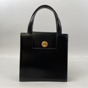 ブルガリ ハンドバッグ GD金具 黒 レザー