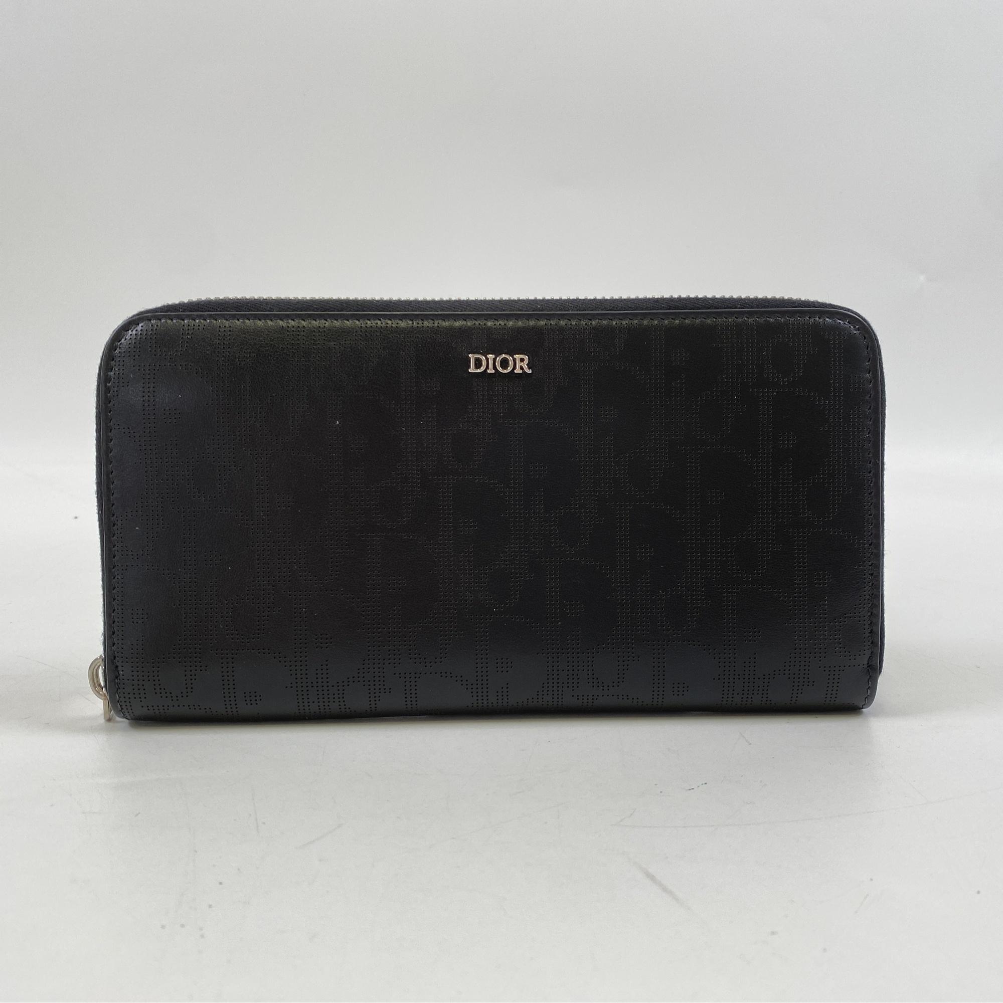 ディオール オブリークギャラクシー ラウンドジップ 財布 ブラック
