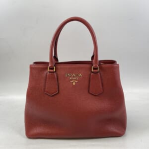 プラダ 2WAYハンドバッグ レッド レザー 1BA239