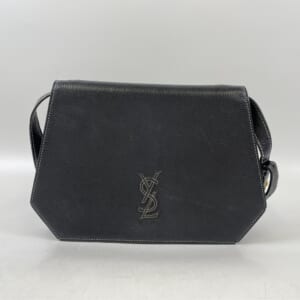 サンローラン YSL ロゴ ショルダーバッグ ブラック レザー