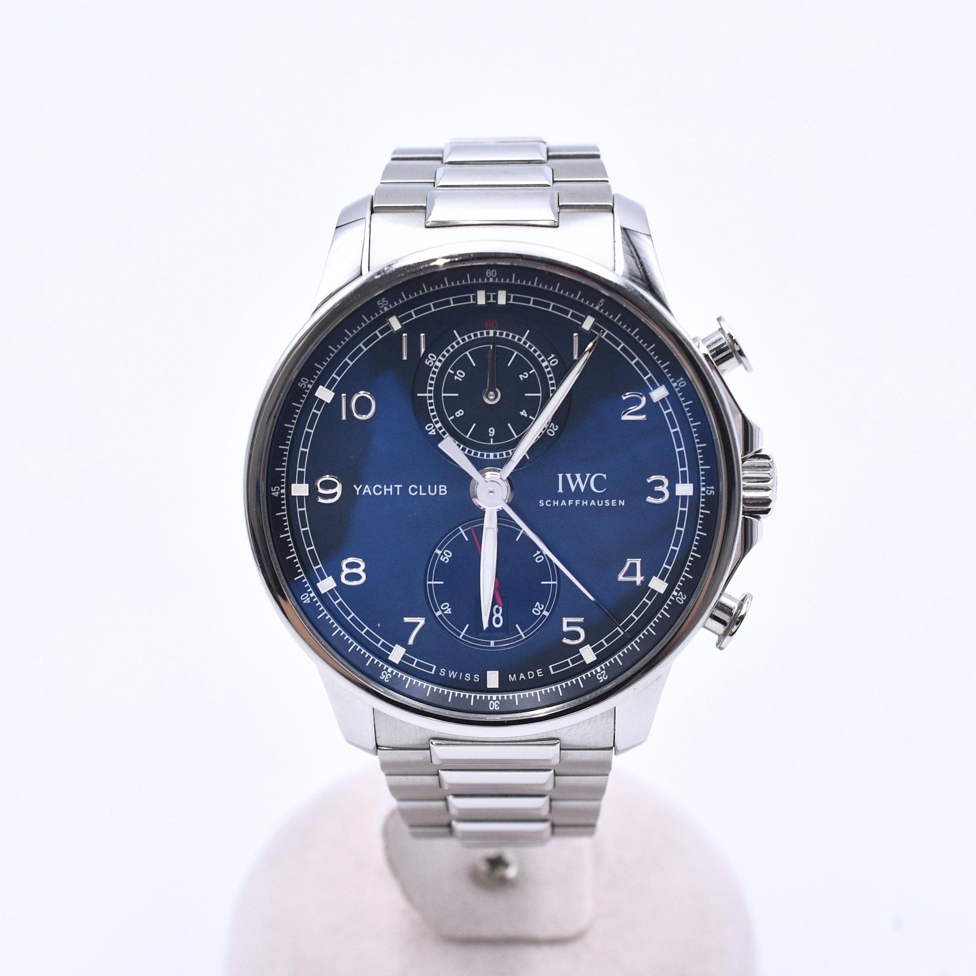 IWC ポルトギーゼ ヨットクラブ クロノグラフ 青文字盤 SS/AT Bランク