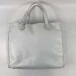 ロエベ ヘリテージ トートバッグ 白 レザー