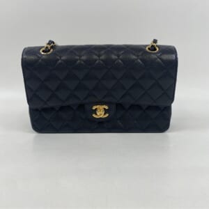 シャネル マトラッセ25 WフラップWチェーンショルダーバッグ ブラック ラムスキン GD金具