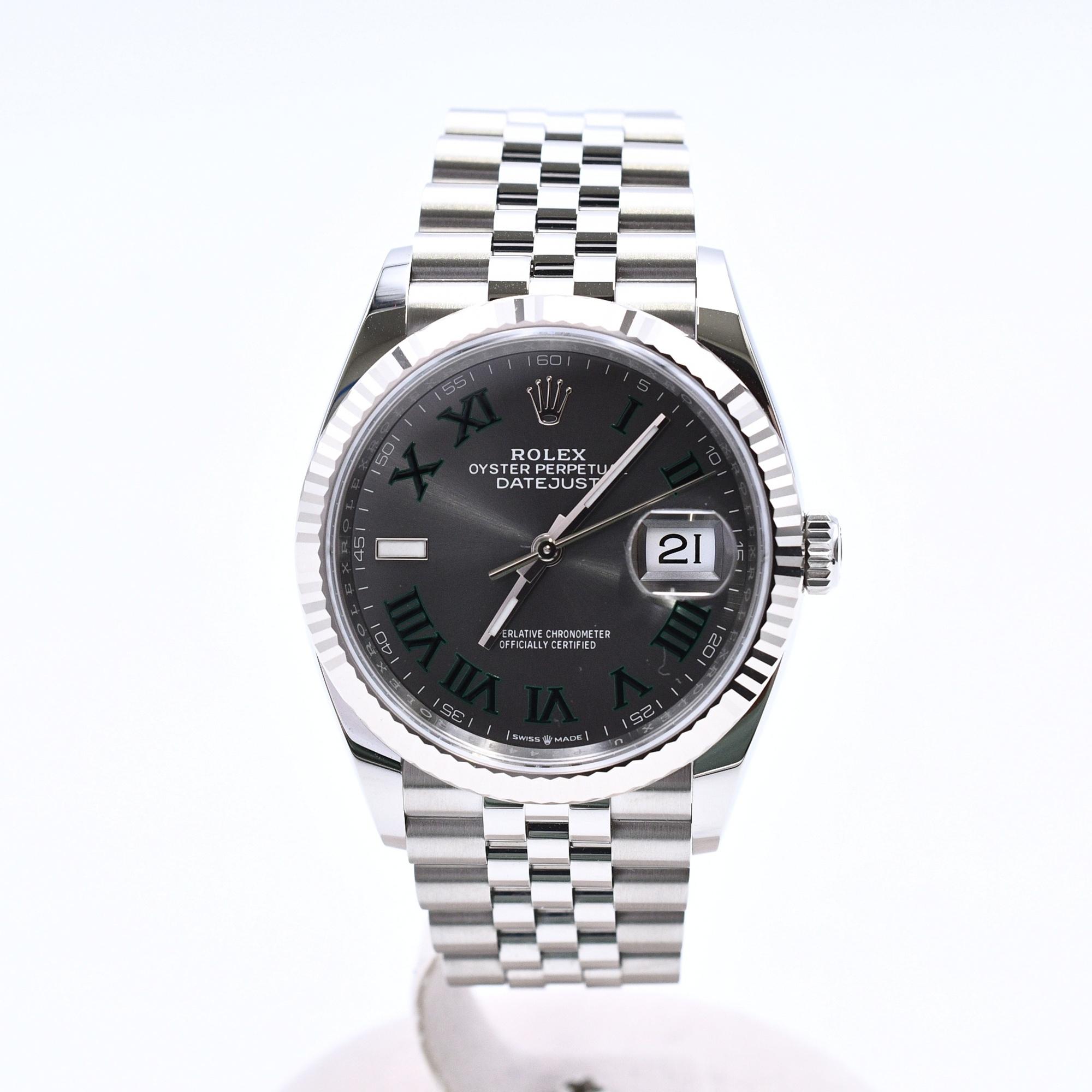 ロレックス デイトジャスト36 スレートローマン文字盤 ジュビリーブレス Aランク