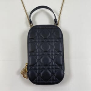 ディオール レディディオール フォンホルダー 2WAYショルダーバッグ カナージュ ブラック ラムスキン S0872ONMJ S0872ONMJ
