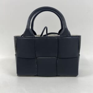ボッテガヴェネタ キャンディー アルコ ハンドバッグ ショルダーバッグ ブラックxホワイト レザー 729029VMAY31283