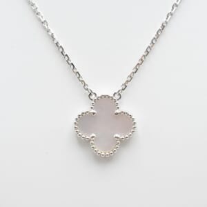 ヴァンクリーフ＆アーペル Van Cleef & Arpels ヴィンテージアルハンブラ ネックレス マザーオブパール Au750WG 保証書 VCARF48700