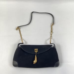 グッチ パンサー ショルダーバッグ 黒 スウェード 001・4113