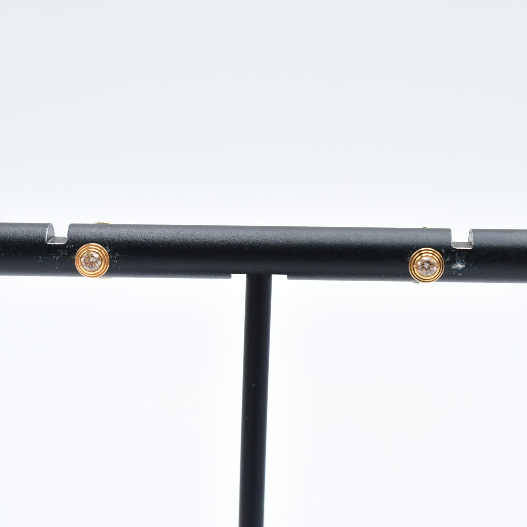 カルティエ ダムールXS 1Pダイヤ ピアス Au750YG 2.6mm Aランク