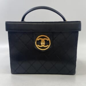 シャネル ビコローレ バニティバック 黒 ラムスキン GD金具