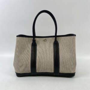 エルメス ガーデンパーティTPM ベージュ×ノワール トワルアッシュ×ブッフル SV金具 □H刻印