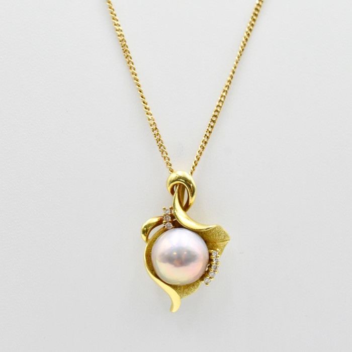 K18 パール ネックレス パール 直径約11.５ｍ Bランク