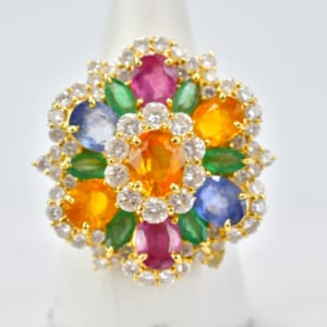 K18 色石 ダイヤリング D2.62ct 石8.37ct 買取実績【買取日：2022年6月22日】