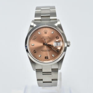 ロレックス オイスターパーペチュアルデイト ピンク文字盤 SS/AT 15200