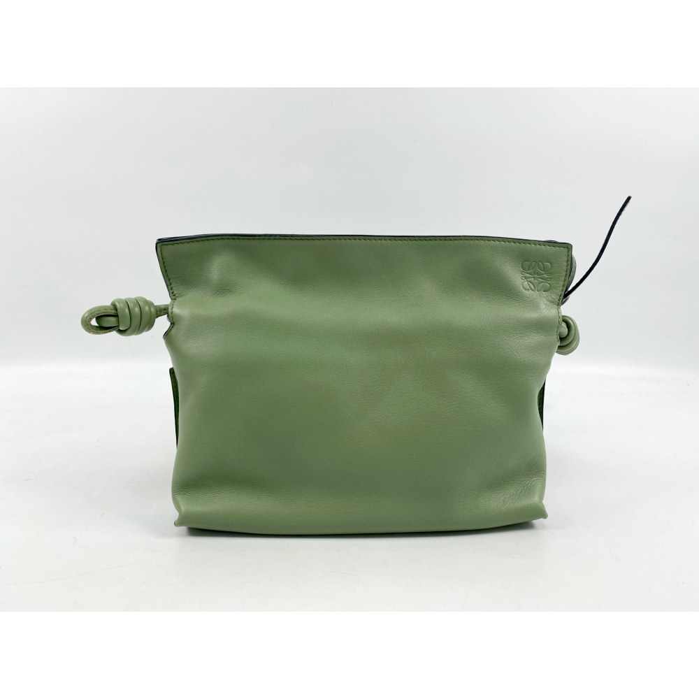 ロエベ フラメンコ クラッチバッグ グリーン レザー 袋【買取日：2024年5月13日】 Bランク