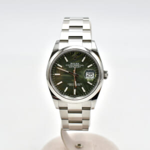ロレックス デイトジャスト パームグリーン文字盤 オイスターブレス SS/AT 126200 買取実績【買取日：2024年6月9日】