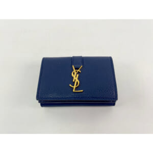 サンローラン 三つ折り財布 ブルー レザー 買取実績【買取日：2024年6月5日】