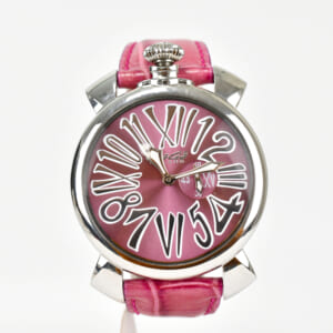 ガガミラノ マヌアーレ 46mmスリム ピンク文字盤 SS×革/QZ 5084.6 買取実績【買取日：2024年5月28日】