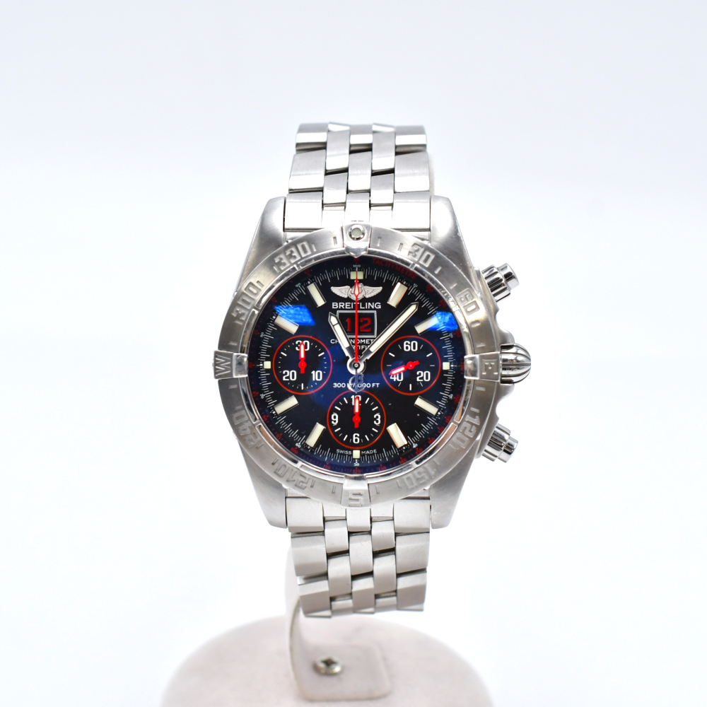 ブライトリング ブラックバード クロノグラフ 黒文字盤 SS/AT A44359 Bランク