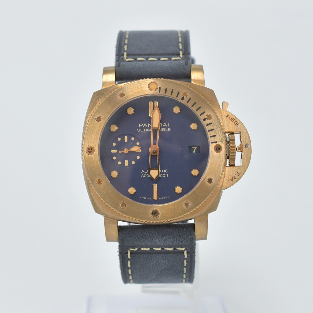 パネライ サブマーシブル ブロンゾ ブルー アビッソ 青文字盤 PAM01074 Aランク