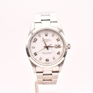 ロレックス オイスターパーペチュアルデイト 白アラビア文字盤 SS/AT 15200
