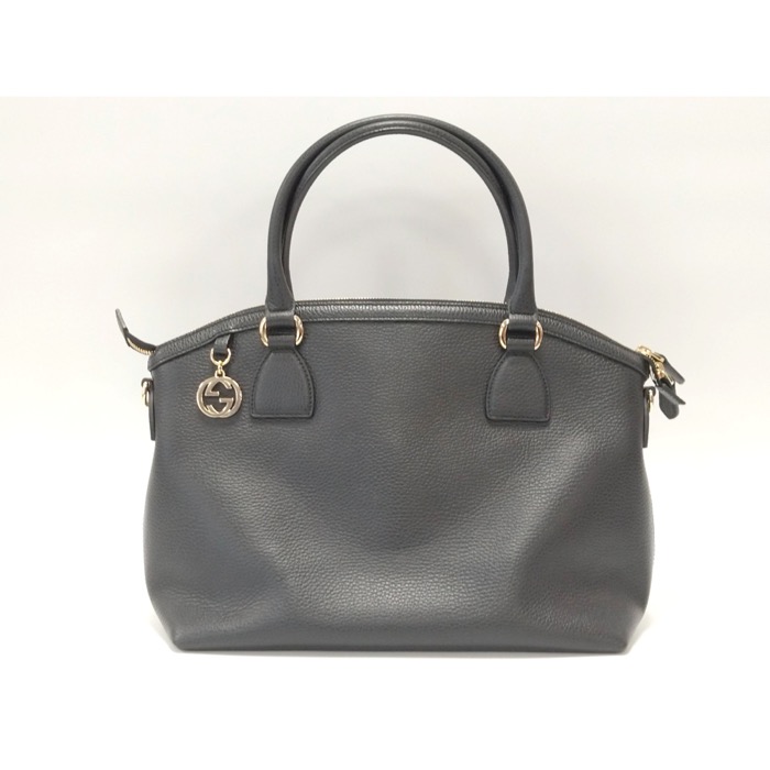 GUCCI ブラックレザー ショルダーバッグ 2way