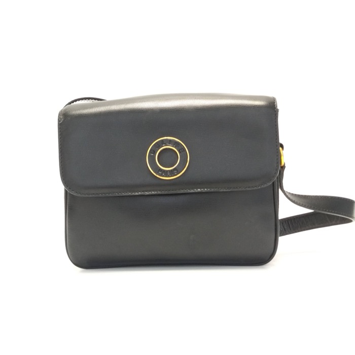 セリーヌ ショルダーバッグ 黒 レザー Bランク