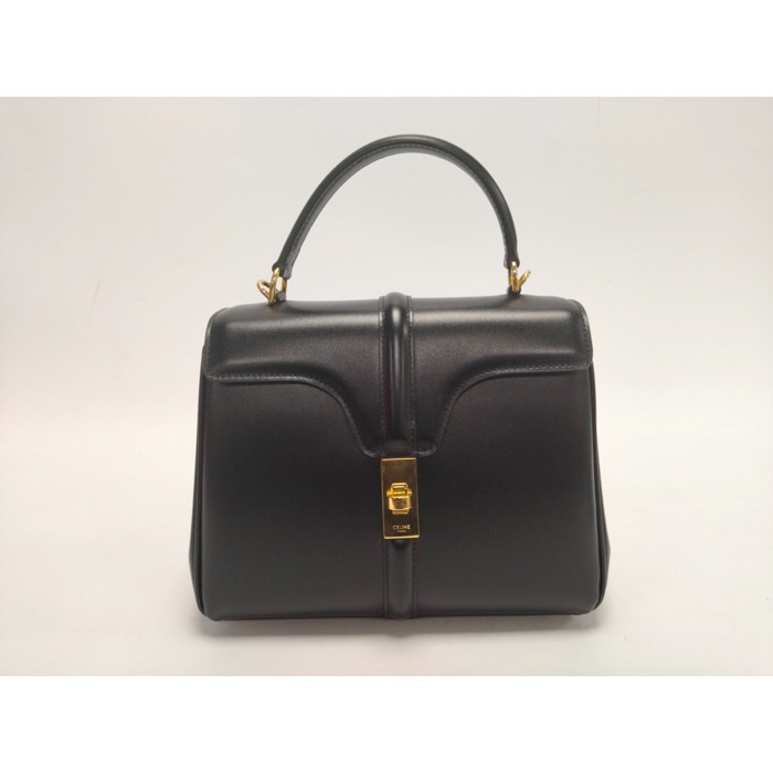 セリーヌ 16セーズ スモール 黒 カーフレザー 188003BEY.38NO