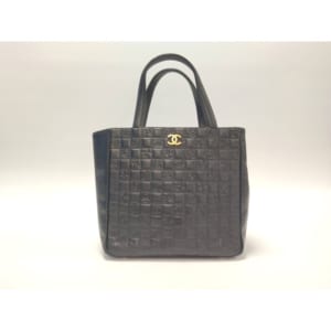 シャネル チョコバー ハンドバッグ 黒 レザー GD金具 買取実績【買取日：2023年2月18日】