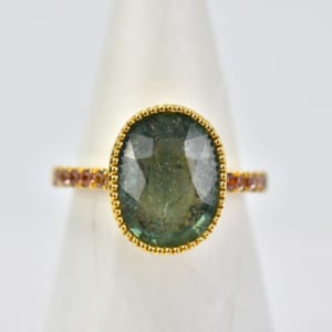 K18 リング 緑石 4.18ct 買取実績
