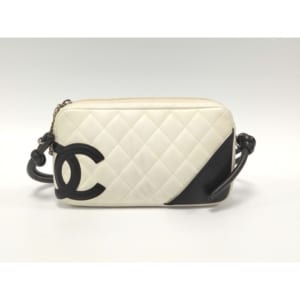 シャネル ボーリングバッグ カンボン ラムスキン 白 黒 シルバー金具 買取実績【買取日：2023年4月12日】