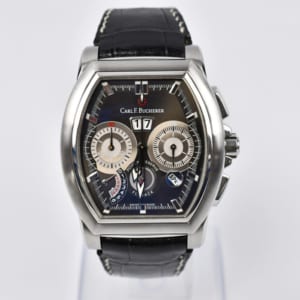 カール F. ブヘラ パトラビ Tクロノ グレード 黒文字盤 SS×レザー/AT 買取実績【買取日：2023年4月15日】