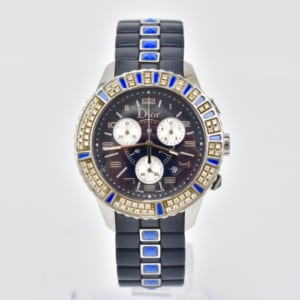 ディオール クリスタル クロノグラフ ベゼルダイヤ CD114311M001 青文字盤 SS×ラバー/QZ 買取実績【買取日：2022年12月9日】