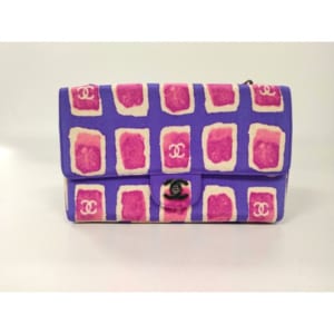 シャネル キャンバス シングルフラップ W25 ブラック金具