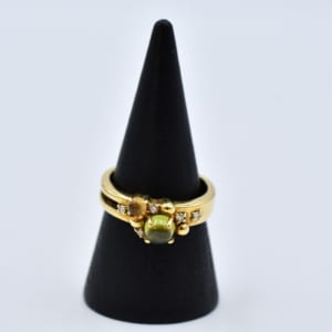 K18 緑色石 リング D0.07ct 買取実績